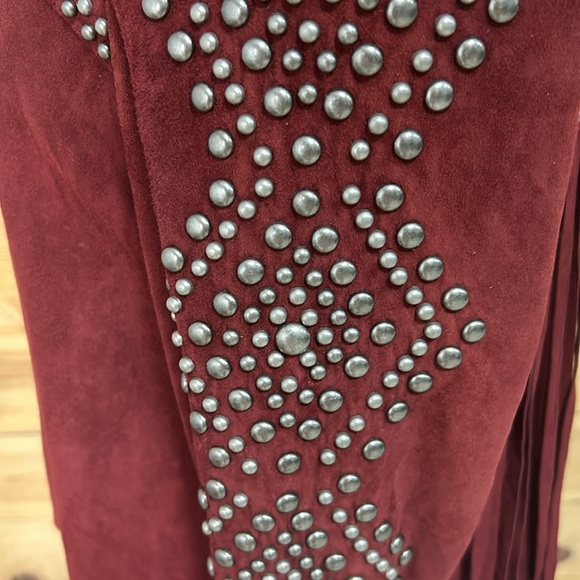 NWT Double D Ranchwear red suede fringe stud zip western nfr rodeo jacket Large - Picture 6 of 15